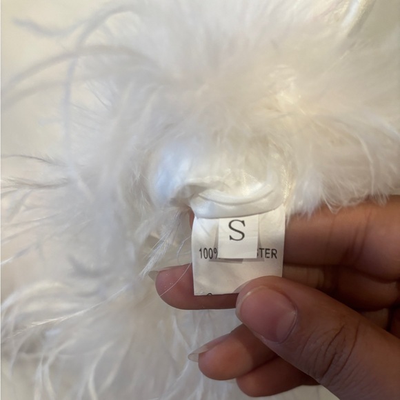 White Feather Trim Top - Picture 6 of 6